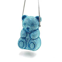 Evening Bags Bridal wedding party women evening party bag animal cute lovely Teddy bear top quality clutches elegant classical crystal purses 231026