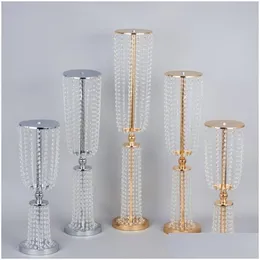 Party Decoration 60Cm Tall Upscale Crystal Bead Curtain Cited Ceterpieces Table Candlestick Welcome Area Props Drop Delivery Home Gard Dhifo