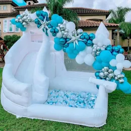 Commercial Inflatable White Bounce House Outdoor Wedding Bouncy Castle With Slide bounce Combo for Party and Fun free air ship