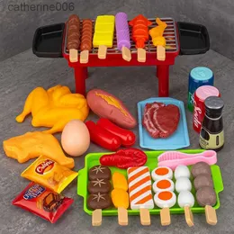 Kitchens Play Food Kids Barbecue Food Set Kitchen Pretend Play Cooking Toys Girl Early Education Outdoor BBQ Parents-Child Interactive ToyL231027