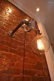 Настенный светильник Лофт, винтажный ностальгический промышленный блеск, шкив для водопроводных труб, бра, ресторан, Эль-бар, лестница, домашний декор, современное освещение