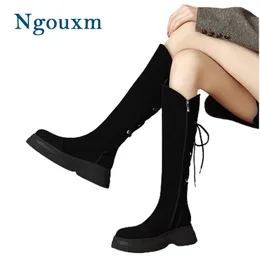 Boots Ngouxm boots womens autumn winter really soft leather thicksoled fashion strap 231026