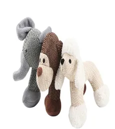 Dog Chew Toys Pet Stuffed Monkey Sheep Elephant Plush Puppy Squeaky Dog Toy för små och medelstora hundar K08216451377