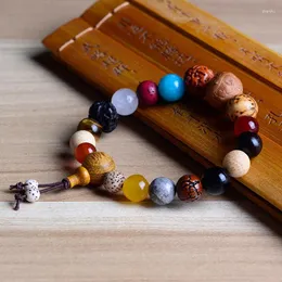 Strand Vintage Natural 18 Bodhi Seed Bracelet Bangles Buddha Charm Tibet Buddhist Prayer Wood Beads Bracelets