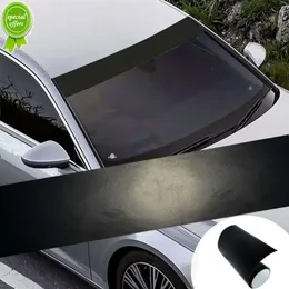 新しい130x20cmカーフロントガラスサンストリップステッカーマットブラックオートフロントフロントガラスサンフィルムビニールデカールステッカーカーの装飾アクセサリー