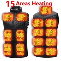 Jaquetas ao ar livre Hoodies 15 zonas USB jaqueta quente masculina colete elétrico aquecido corpo calor interno Chauffante 231026