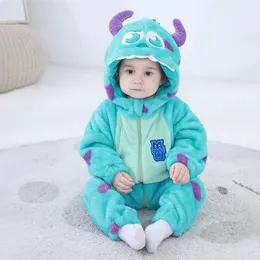 Macacão 0-3Y Adorável Bebês Onesie Sully Anime Oufit Baby Boy Girl Roupas Suave Inverno Quente Pijamas Homewear Halloween Party Macacão 231025