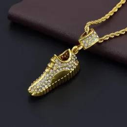 Chokers Stainless Steel Crystal Zircon Rope Chain Hip Hop Men Women Basketball Shoe Sports Pendant Necklace Jewelry Drop 231025