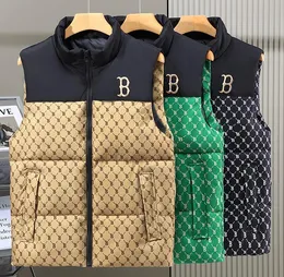 goldren B ricamo designer gilet da uomo con cerniera piumino gilet piumino in cotone da uomo senza maniche giacca invernale