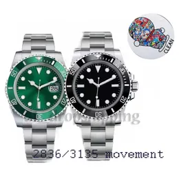 Herren Uhren für Männer Automatische mechanische Keramik 2836/3135 Bewegung 40 mm Full Edelstahl Luxus -Armbanduhr Sapphire Luminous Watch Clean Factory
