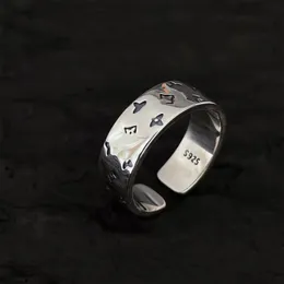 925 Silverring Män Kvinnor Designer ring rostfritt stål Ringälskare smycken öppen storlek