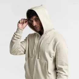 Erkek Hoodies Spor Salonu Sweatshirts Fermuarı Hooded Erkekler Pamuklu Kırışıklık Fitness Ceket Hoodie Sweatshirt Erkek