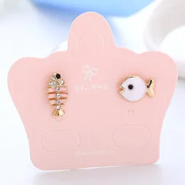 Backs Earrings Cute Asymmetric Fish Ear Clips Without Pierced Wholesale Jewelry For Kids