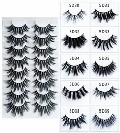 新しいCRISSCROSS FAUX MINK LASHES 5D 8ペア1パックあたり10スタイルFILSEまぶまつげエクステンションフルストラップラッシュ2025460