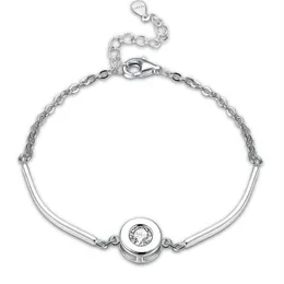 Proste eleganckie bransoletki Stylowe S925 Srebrny Cylindryczny Cylindryczny Cylinded Cyrcon Charm Bransoletka Trendy Women Women Dnia Święto Dziękczynienia Prezent 265H