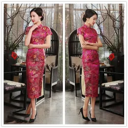 Ethnic Clothing Evening Party Dress For Women Design Vintage Flower Tang Suit Slim Retro Women's Satin Cheongsam Traditional Chinese
