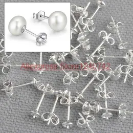 Stud High Quality 100PCS /Lot 925 Sterling Silver DIY Jewelry Findings Ear Pin Pairs Earrings With BACK STOPPERS YQ231026