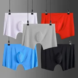 Mens Underwear Underpants 4pcs lot Men Boxer Shorts Ice Silk Seamless Convex Very Soft Sexy Kilot Male288G