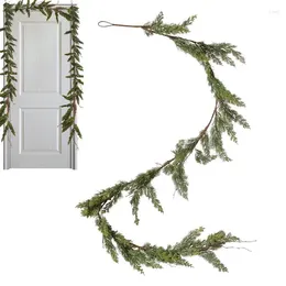 Decorative Flowers Christmas Realistic Greenery Cedar Pine Wreath Artificial Cypress Vines Tree Fireplace Indoor Outdoor Wall Garland Decor