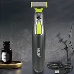 Electric Shavers MLG Electric Shaver för män och kvinnor Portable Full Body Trimmer USB T -formad blad Razor för skägg armhåla för tvättbar 231025