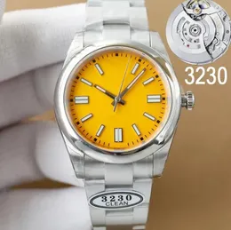 7 Styles Temiz Fabrika Erkek Lüks Saatler V11 Otomatik Gümüş Kılıf Sarı Koşul Sarı Kadran Safir Cam Oyst ETA3230 Su geçirmez İzle 904L Orijinal toka kutu