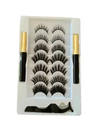 Magnetic EyelashesEyeliner Kit 7 Pairs Reusable Natural Magnetic Eyelashes with 2 Tubes Eyeliner with Tweezers3420581