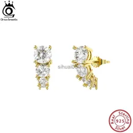 Ohrstecker ORSA JEWELS Mode 925 Sterling Silber Geometrische Ohrringe für Frauen Brillanter Zirkon Ohrstecker Jahrestag Schmuck Geschenke SE379 YQ231026