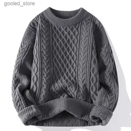 Chandails pour hommes Automne Hiver Hommes Pull Vintage O Cou Couleur Unie Hommes Pulls Tricotés Lâche Harajuku Hommes Rétro Tricot Pull Chandails Q231026