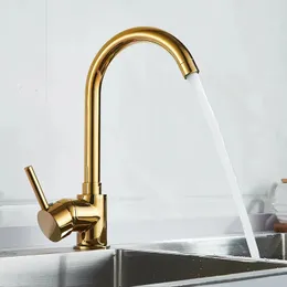 Kitchen Faucets Luxury Gold Faucet Brass for Cold and Mixer Tap Sink Vegetable Washing Basin Brushed 231026
