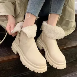 Boots Lucyever Keep Warm Winter Fur Ankle Women Fashion Short Plush Platform Woman Thick Bottom Zipper Booties 231026
