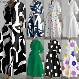 Großhandel 2023 Herbst Kleider Für Frau Neue Mode Langarm V-ausschnitt Gedruckt Robe Elegante Vestido Designer Kleid Outfits