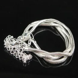 Классические DIY 925 посеребренные браслеты-цепочки в виде змеи подходят для европейских подвесок, бусины, браслет с застежкой-лобстером 50 шт.252O