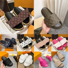 New Arrival Pool Pillow Mules Sandals Famous Designer Women Sunset Flat Comfort Mules Padded Front Strap Slippers Fashionable Easy-to-wear Style Slides