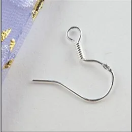 200 st mycket Sterling 925 Silver Clasps Hooks Earring Fynd Fishwire Hooks Smycken DIY 15mm Fish Hook Fit Earrings246Q