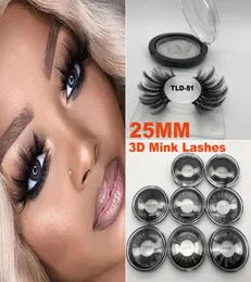 Super Long 25mm 3D 5D Mink Eyelashes Dramatiska riktiga mink hårfransar 25 mm handgjorda falska ögonfransögon makeup maquiagem2112494