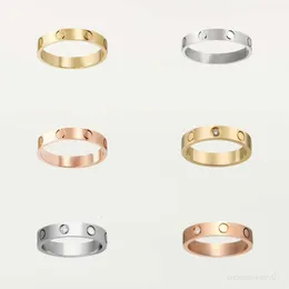 Love Screy Ring Pierścień męskie pierścienie dla kobiety klasyczny luksusowy kochanek pierścień dla miłości ślub Diamentowy pierścionek 18k złota srebrna róża nigdy nie zanikała, a nie alergiczne -4/5/6 mm do wysyłki