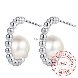 Stud 925 Sterling Silver Irregular Beads Ball Pearl Earrings for Women Korean Stud Ear Wedding Party Jewelry Gift Female Pendientes YQ231026