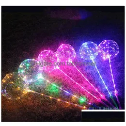 Ballon Bobo Ball LED blinkende Lichter Kugeln mit Stockgriff String Ballons für Weihnachten Geburtstag Home Party Dekoration Drop Del Dhmao