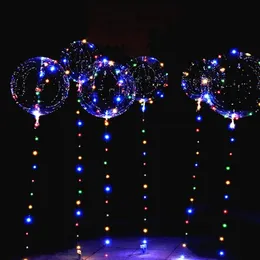 クリスマスの装飾10パックは、誕生日結婚式のパーティーD 231026のための弦楽照明付きのボボ風船18インチカラフルなヘリウムを導いたボボ風船を導いた