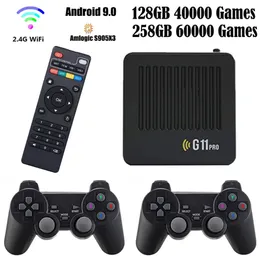 وحدة التحكم في اللعبة joysticks ampown g11 pro retro video game console 256g game box 2.4g wireless 4k hd tv box Android 9.0 60000 Games for ps1/psp 231025