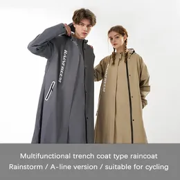 Rain Wear Fashion Multifunctional Windbreaker Type Raincoat Double Placket Waterproof Poncho Outdoor Hiking Riding Couple Rainsuit 231025