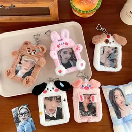 Card Holders Kpop Idol Po Holder Sleeve Protective Case Cute Cartoon Plush Pocard Student Campus Decorative Bag Pendant