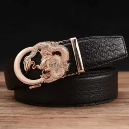 Bälten Mens Läder Ratchet Dress Belt med automatisk spänne Nytt för män Fashion Male midjeband bred 35mm svart YQ231026