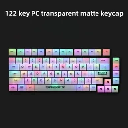 Keyboards 82/122 Key PC Transparent Frosted Keycap Set White Cherry Height Backlit Matte Profile for MX Switch Gaming Mechanical Keyboard 231025