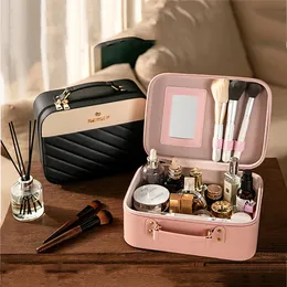 Cosmetic Bags Cases Large-capacity Makeup Bag PU Leather Portable Travel Wash Cosmetic Bag Toiletries Organizer Female Storage Handheld Box 231026