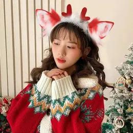 パーティーサプライズクリスマスエルクヘアバンドかわいいぬいぐるみ鹿耳頭飾りコスプレアクセサリーjkガールハロウィーンプロップヘアフープ