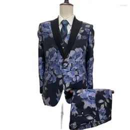 Men's Suits Men's  Blazers Half Canves 2023 Collection Customer Made Fashion Men's Floral SuitsMen's