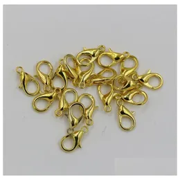 Fechos Ganchos Venda 200 Pcs 10Mm 12Mm 14Mm 16Mm 18Mm Banhado A Ouro Liga Lagosta Jóias Diy Entrega Gota Descobertas Componentes Dhemk