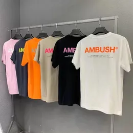 Designer Mens AMBUSH T shirt Short Sleeve Chest Letter Reflective Basic Men and Women Couple Tees Tops Trendy Fashion298w