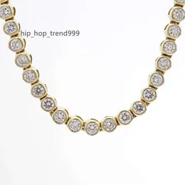 Hiphop VVS1 pulseira com moldura de diamante real 14K/18k ouro 16 /18/20in corrente de tênis moissanite para homens e mulheres